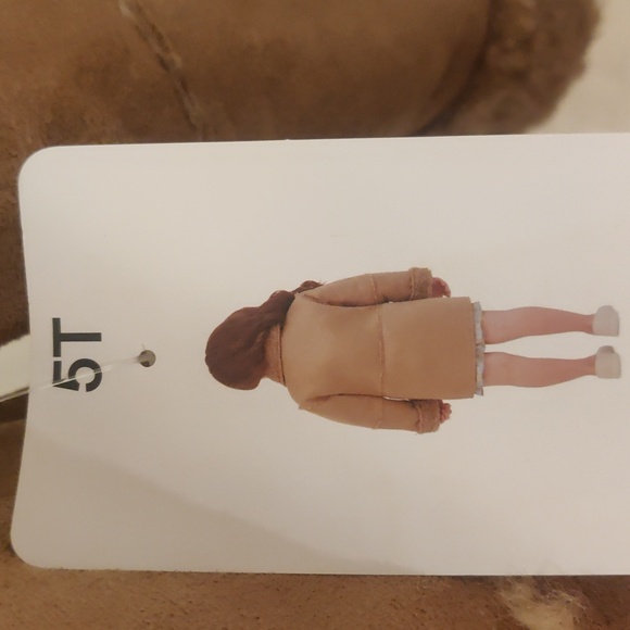 New! Bisou Bisou Tan Faux Shearling Coat - Picture 3 of 8